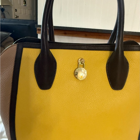 Furla Genuine Leather Tri Colored Tote Bag Purse - Picture 5 of 16